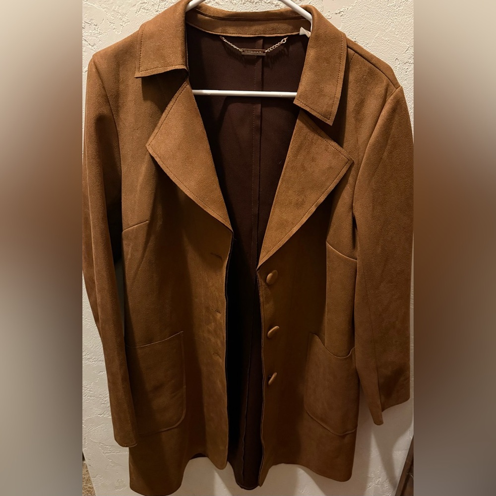 T Tahari Women’s Brown Suede Jacket Size Medium
